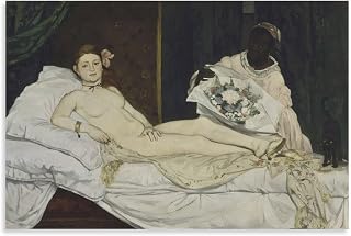 Olympia 1863 - by Edouard Manet Painting Art Posters Canvas Wall Art Posters For Room Aesthetic And Decor Poster For Bedroom Living Room Bathroom Kitchen Office Decor 12x18inch(30x45cm) Unframe-style