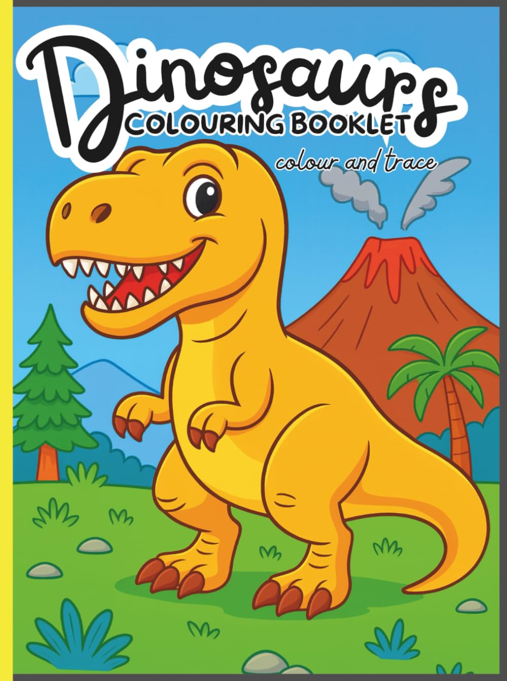 Fun Dinosaur Colouring Book for Kids: Educational Book with Dinosaurs and Traceable Names for Children Ages 3-6