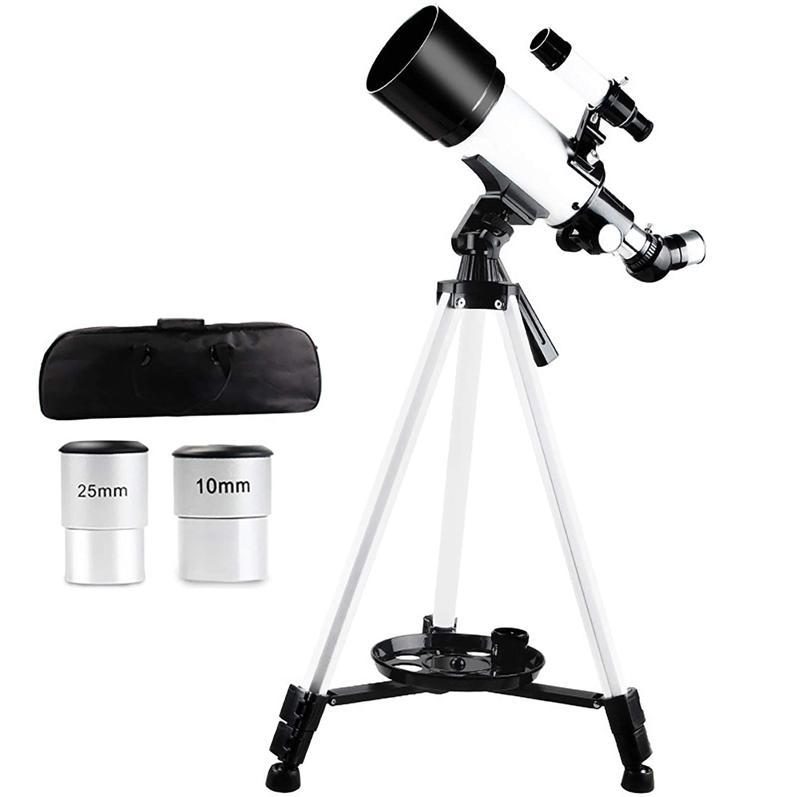 Teleskop für astronomische Anfänger und Kinder, 70-mm-HD-Refraktorteleskop mit verstellbarem Stativ und Telefonhalter, vollbeschichtete Linse