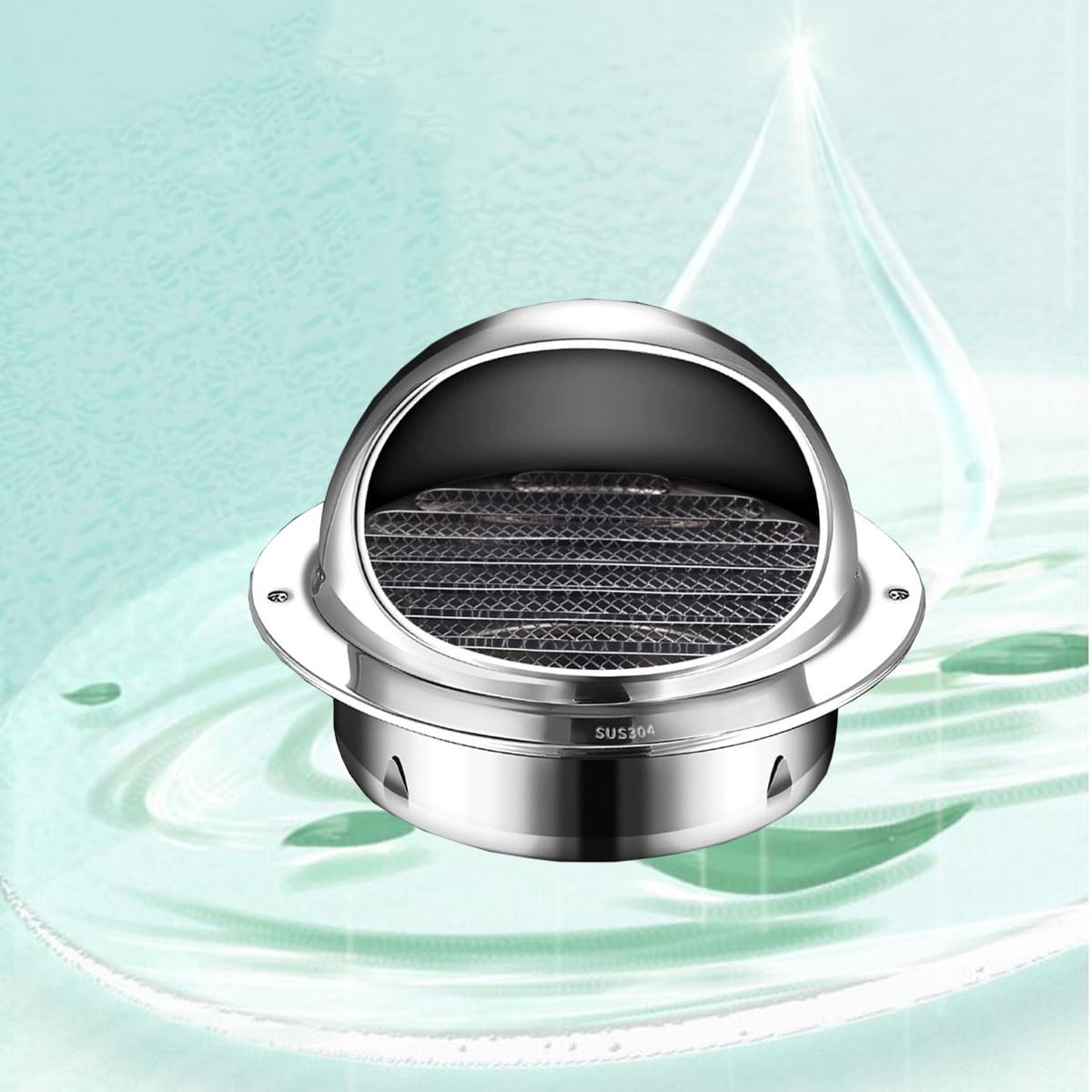 Griglia di Ventilazione Esterna Rotonda, Apertura di Ventilazione in Acciaio Inox per Una Ventilazione efficiente, Resistente agli Agenti atmosferici, Facile da Usare (7,2 pollici/180 mm)