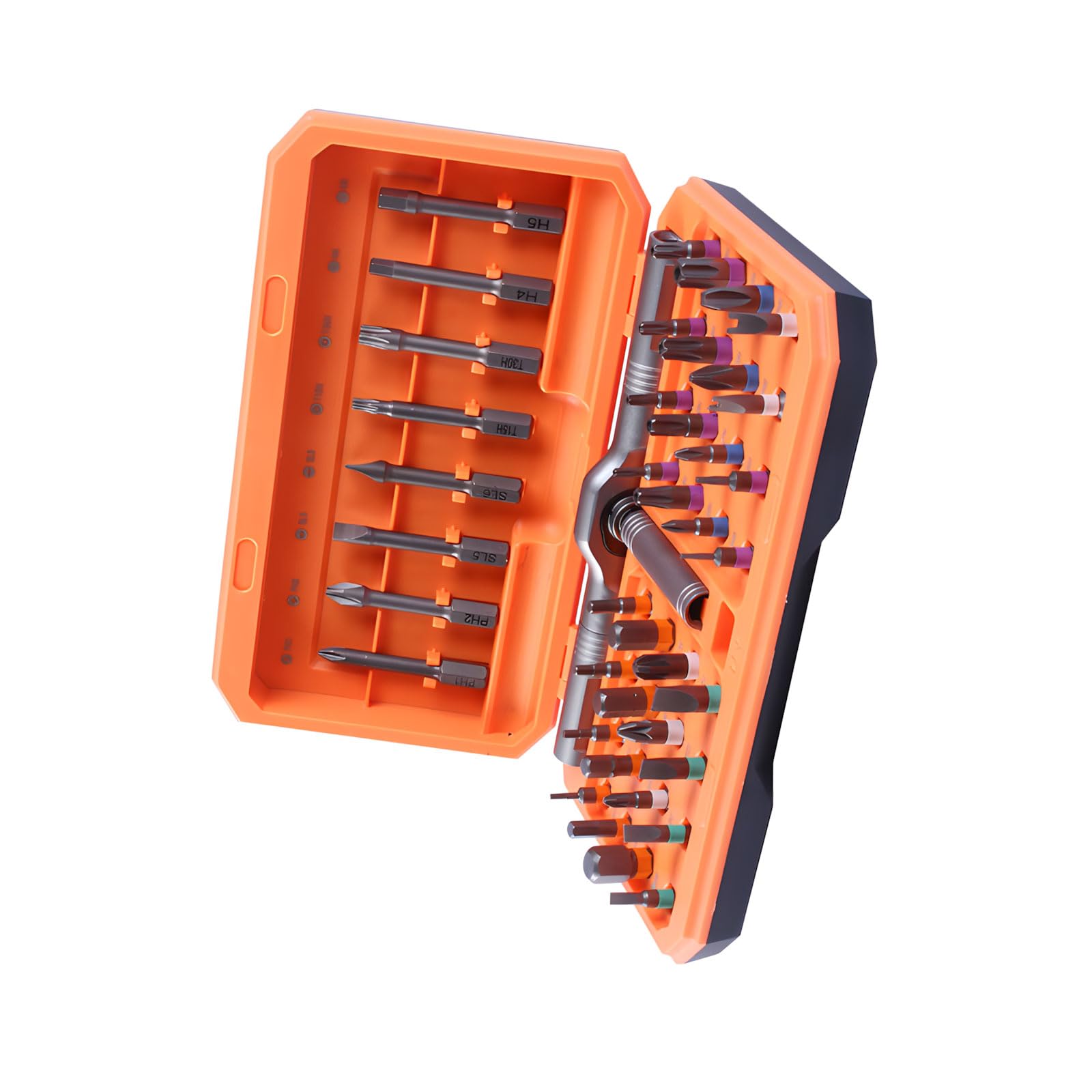 Kaccde A Flexible Screwdriver Set With 40 Bits Nd Ergonomic Handle For Small Electronics Maintenance Ergonomic T Handle Screwdriver