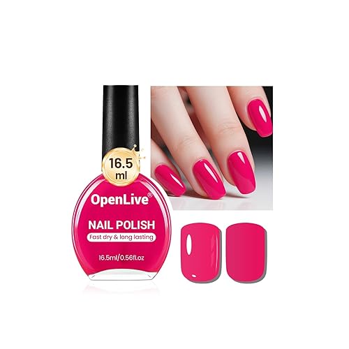 Esmalte de uñas rosa pink de 16.5ml, gran volumen, de secado rápido, brillo de larga duración, uñas de las manos y pies, arte de uñas, bricolaje,