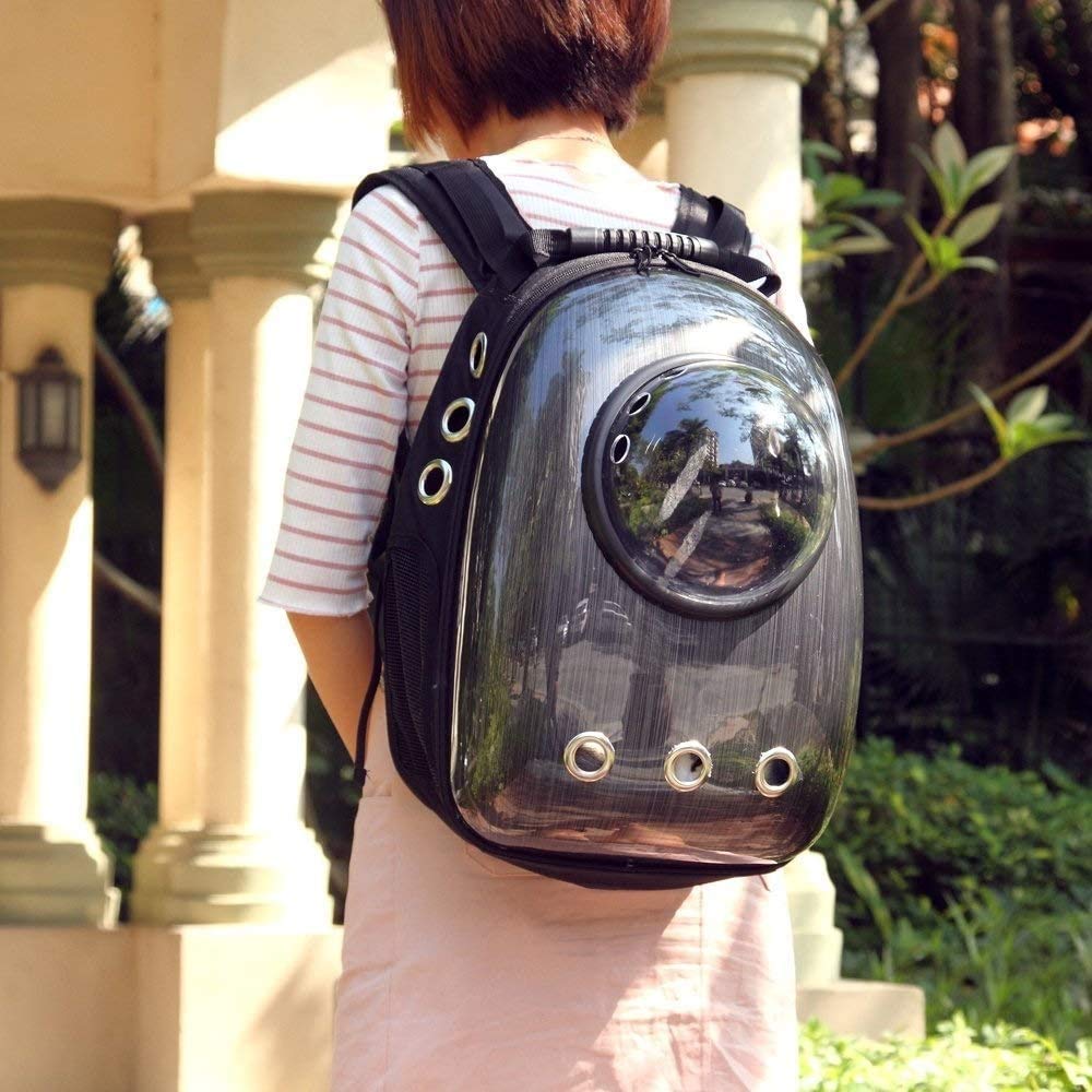 Katze Rucksack-Träger Tasche, Hundrucksack, Haustier Bubble Rucksack für kleine Katzen Welpen Hunde Hase, Airline-genehmigtes Lüfter transparentes Kapsel Rucksack