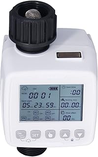 Temporizador de rega, temporizador de irrigação de mangueira de jardim à prova d'água com sensor de água de chuva para controle de irrigação de irrigação de gramado de jardim