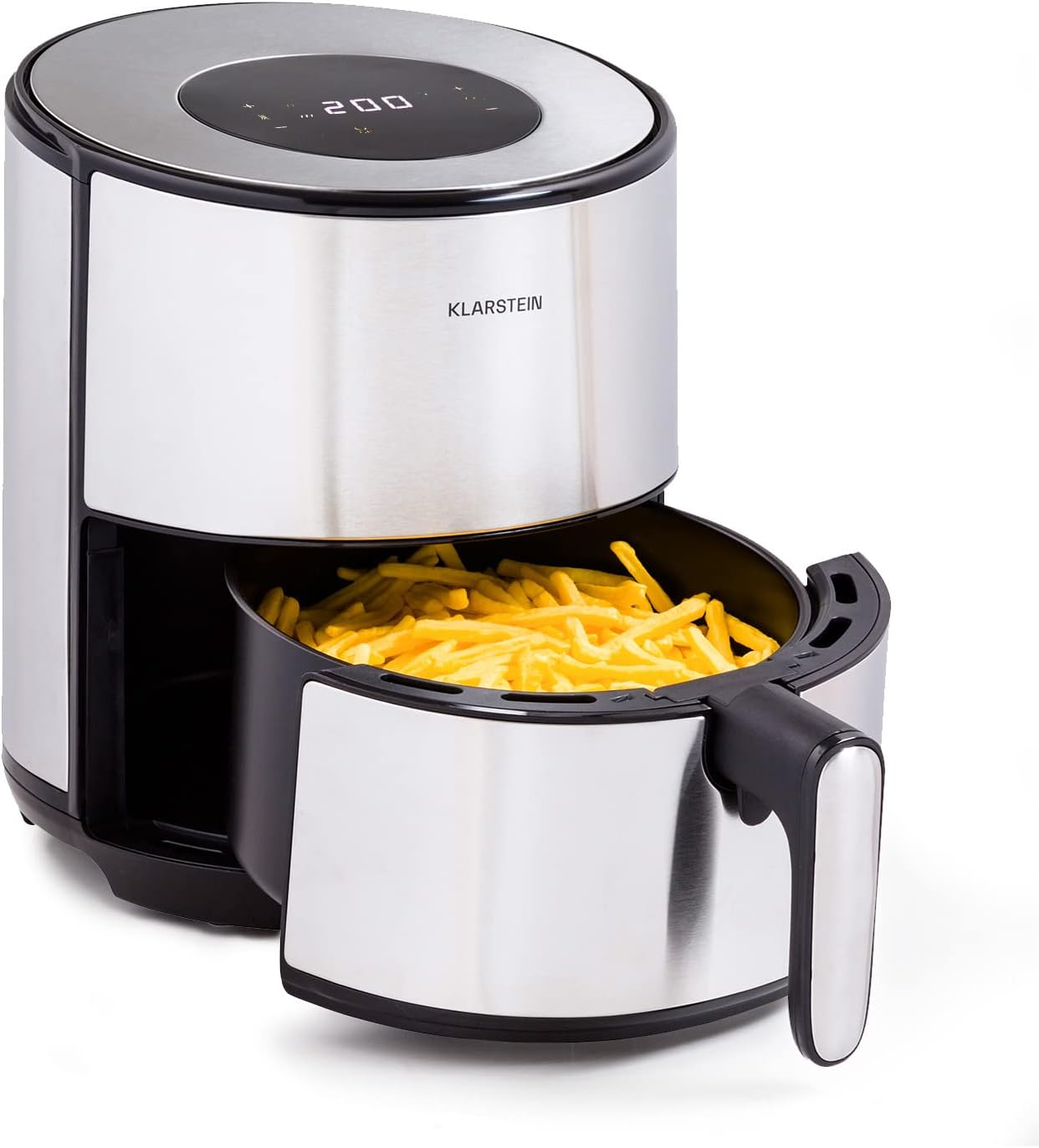 Klarstein AeroVital Cube Chef heteluchtfriteuse - 1700 W heteluchtfriteuse, airfryer met touchscreen, 16 programma's, 50-220 ° C, 14 L, ca. 10 uur tijdvoorkeuze, roestvrij staal, zilver