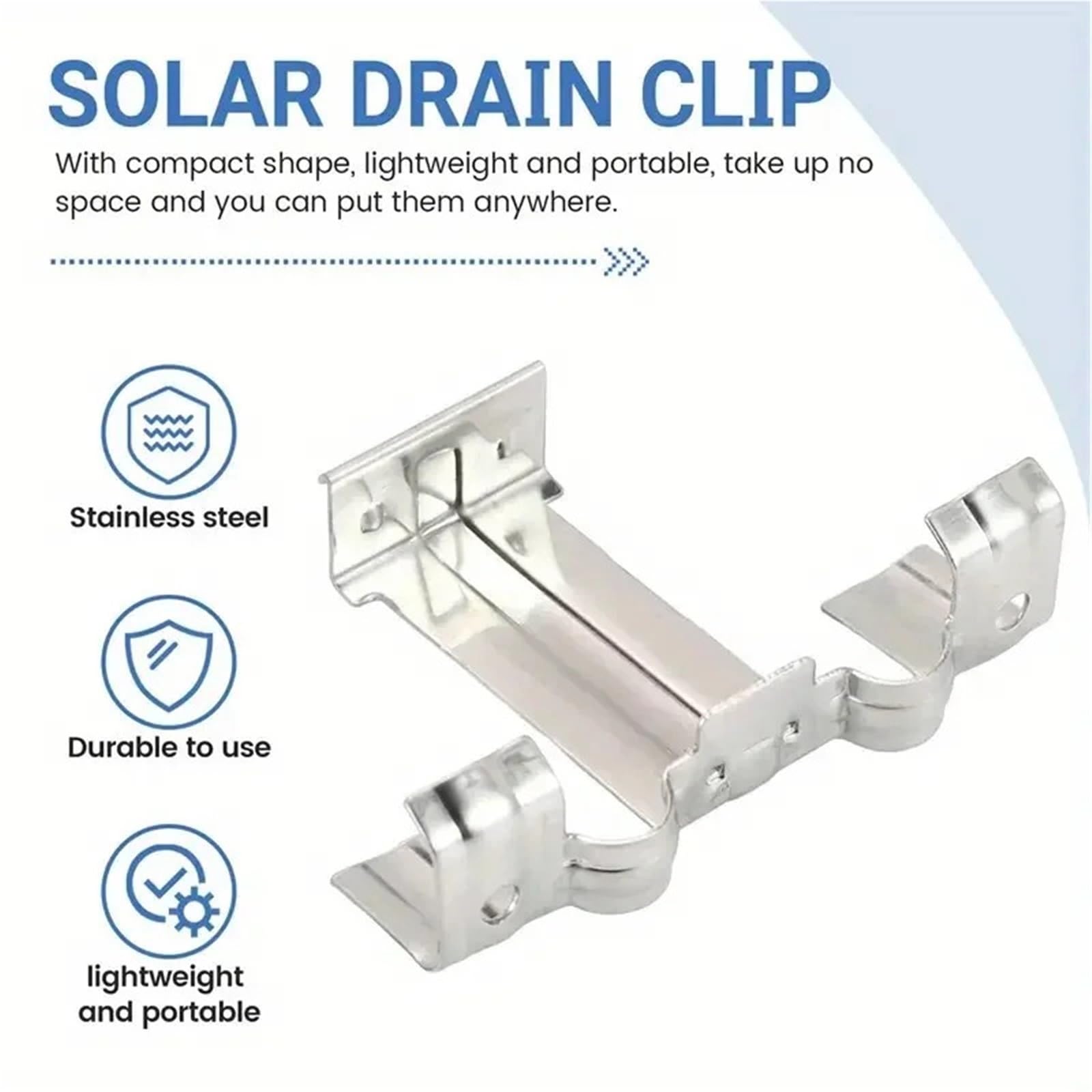 Staffe di montaggio per pannelli solari, clip di drenaggio per pannelli solari, 304, anti-polvere, guida per il flusso dell'acqua, compatibili con telai fotovoltaici da 30/35 mm (100 pezzi, 30 mm)