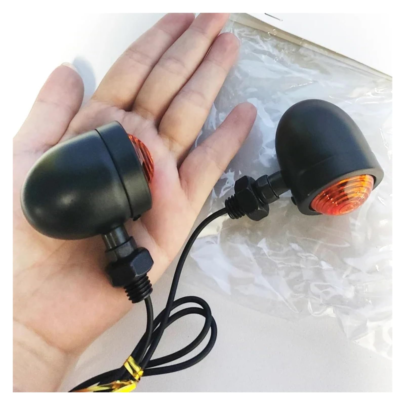Indicatore Direzione Anteriore per Z900RS per ZZR600 12V 10mm Moto Freccia Indicatore di Direzione Lampada Luci Lampeggiante(4 PCS-Chrome)
