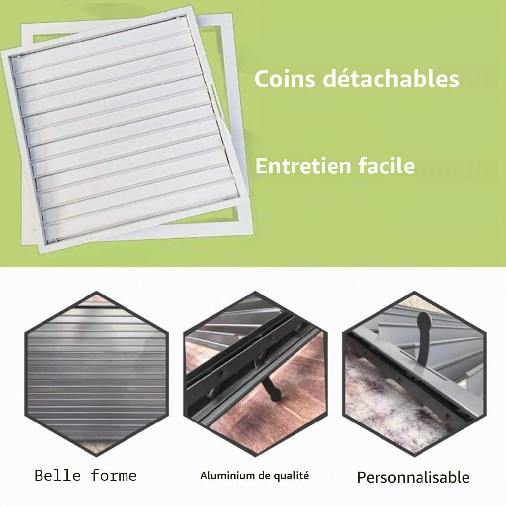 Grille D'aération, De Ventilation Amovible en Alliage D'aluminium Sortie d'air Extérieur Étanche Et Résistante Aux Températures Élevées, Convection, pour Usage Interne Ou Externe