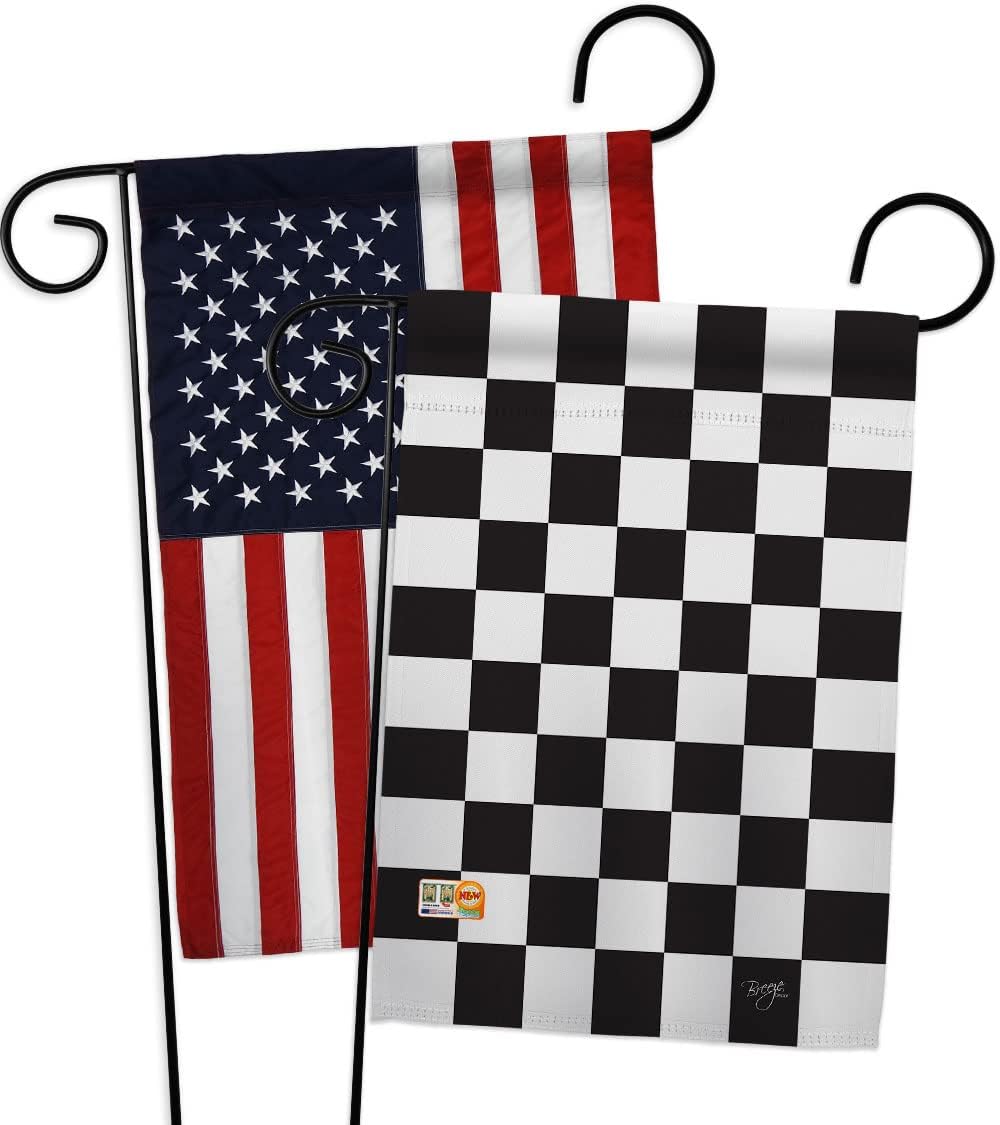 Winner Garden Flags Pack Sports Racing Outdoor Checkered Cars Race Entertainment Activity Physical USA Applique Small Decorative Gift Yard House Banner Made In 13 X 18.5