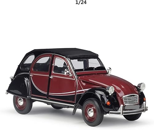 Miniatura 2 de OWYON para Citroen 2CV 6 aleación de coche modelo de metal fundido a presión escala 124 (color  rojo)