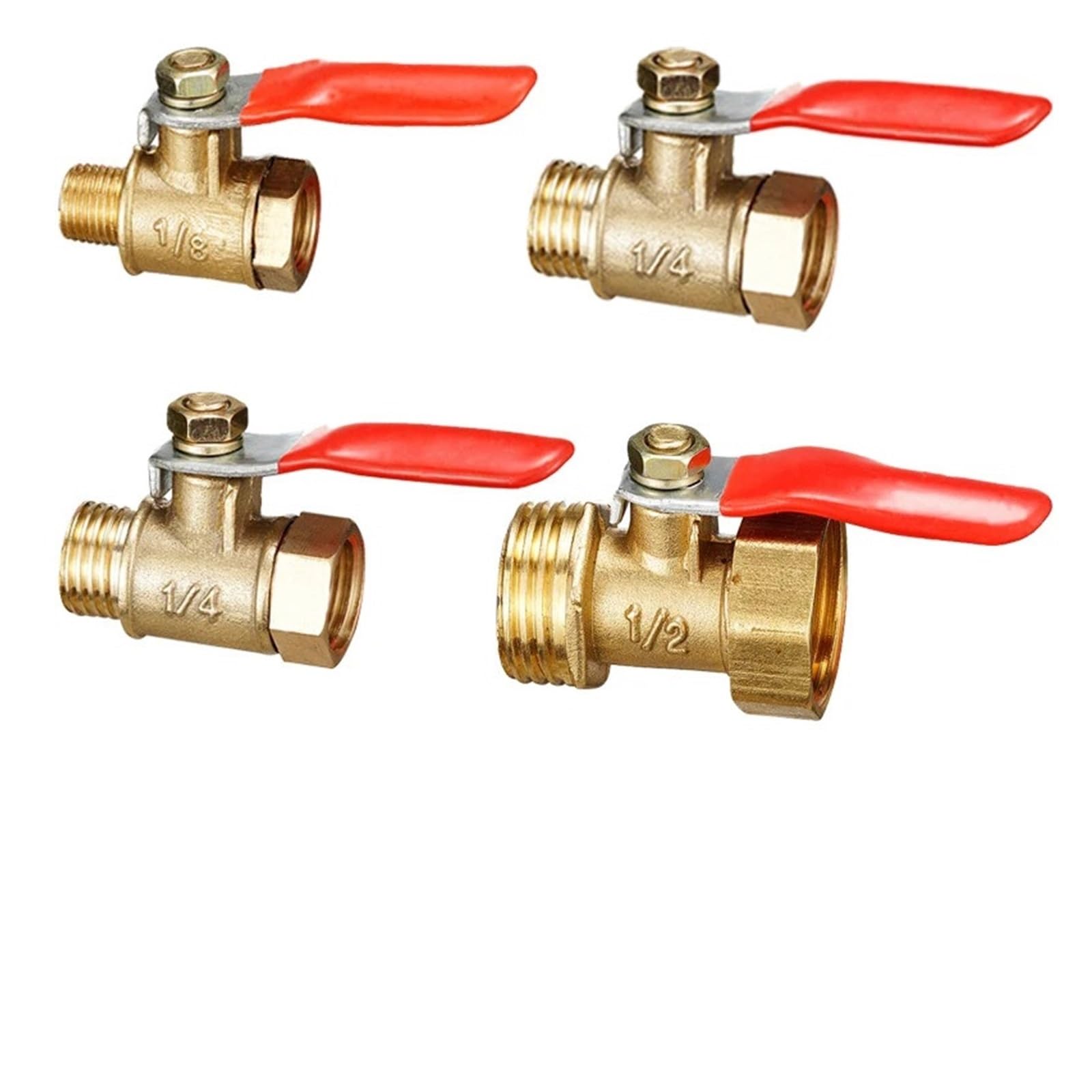 IDGTTLDF 1pc Brass 1/2" Female/Male Thread Brass Valve Connector Joint Copper Pipe Fitting Coupler IDGTTLDF