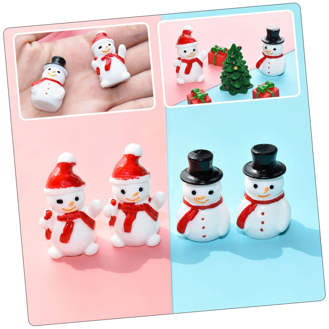 TOPBATHY 150 Piezas Mini muñeco de Nieve de muñecas Adornos de Navidad Mini muñecos de Nieve Christmas Tree Decorations manteles navideños Juguete Mini estatuilla de muñeco de Nieve