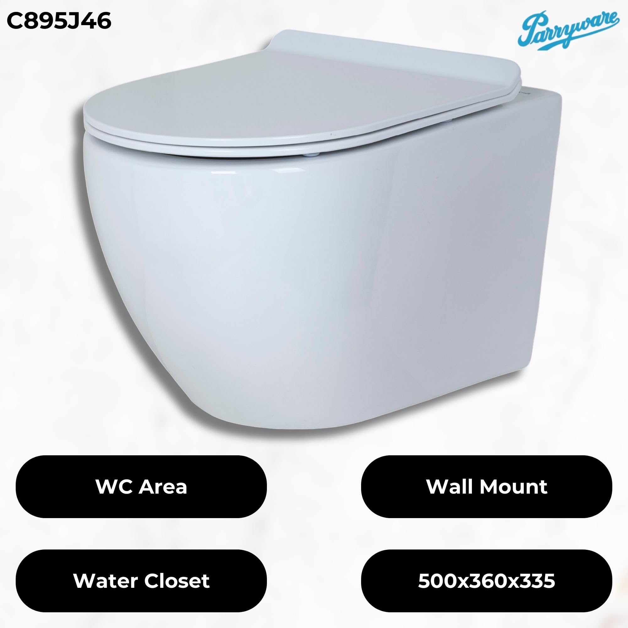 PARRYWARE DOBBY Range Rimless Wall Mount WATER CLOSET/TOILET BOWL