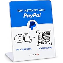 NFC Paypal Payment Stand Sign with QR Code, 5.1x3.5 in