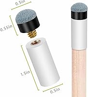 QEEGO 10 Sets Screw-On Billiard Cue Tips Replacement with White Ferrules, 12mm/13mm Blue Pool Cue Tip Kit - Easy No-Glue Install