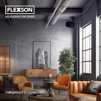 Flexson Ceiling Mount for Sonos ERA 300 (Black, Single)