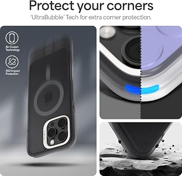 Spigen Ciel by CYRILL Apple iPhone 16 Pro Max ile Uyumlu MagSafe Kılıf UltraSheer Mag Sararmaya Dayanıklı Hava Kanalı Teknolojisi™ Askeri Sınıf Koruma Space Gray Mat Kapak - ACS08244