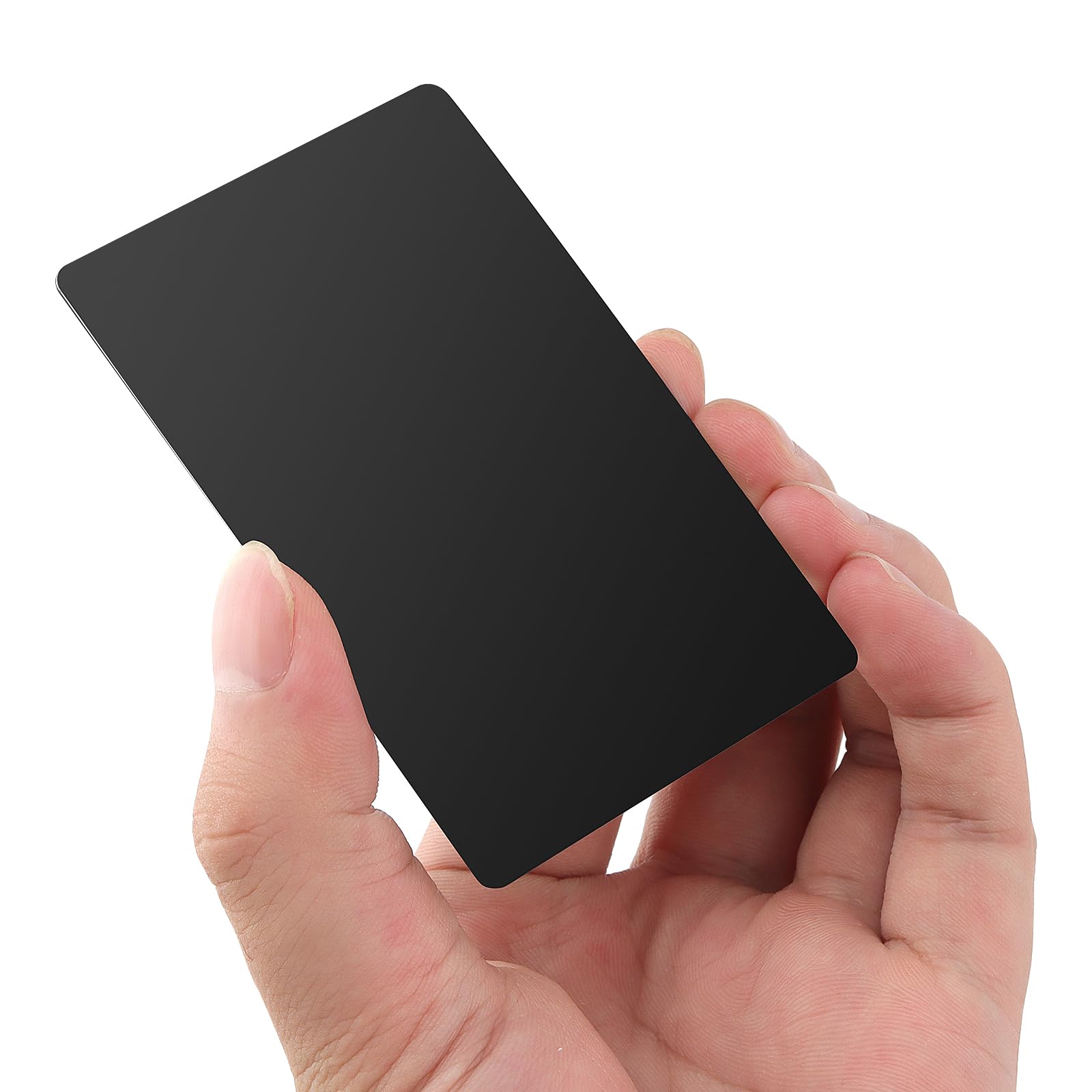 KEILEOHO 150 Pezzi Biglietti da Visita in Alluminio Nero, Metallizzati, 86 x 54 x 0,21 mm