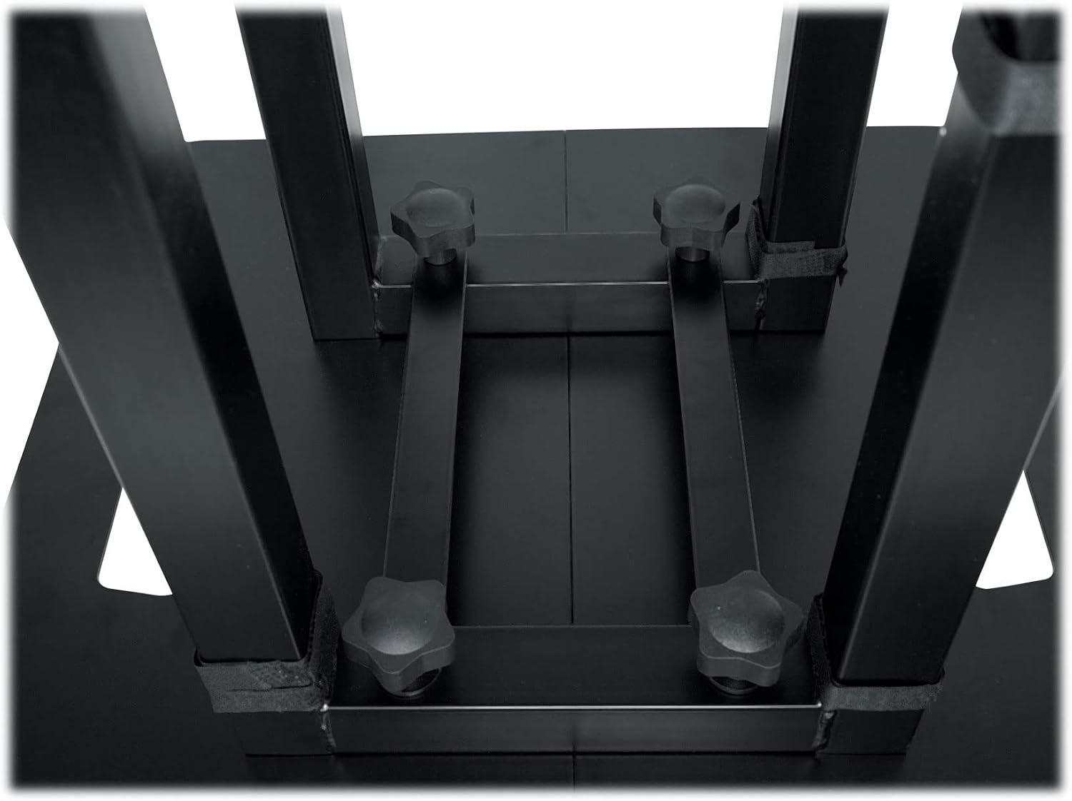 Rockville RTP-GO Black Collapsible DJ Totem Light Stand, 132 lbs Capacity, Portable with Bag and Black/White Scrims, Adjustable Height 39-70 Inches, for DJs and Event Lighting, 2-piece