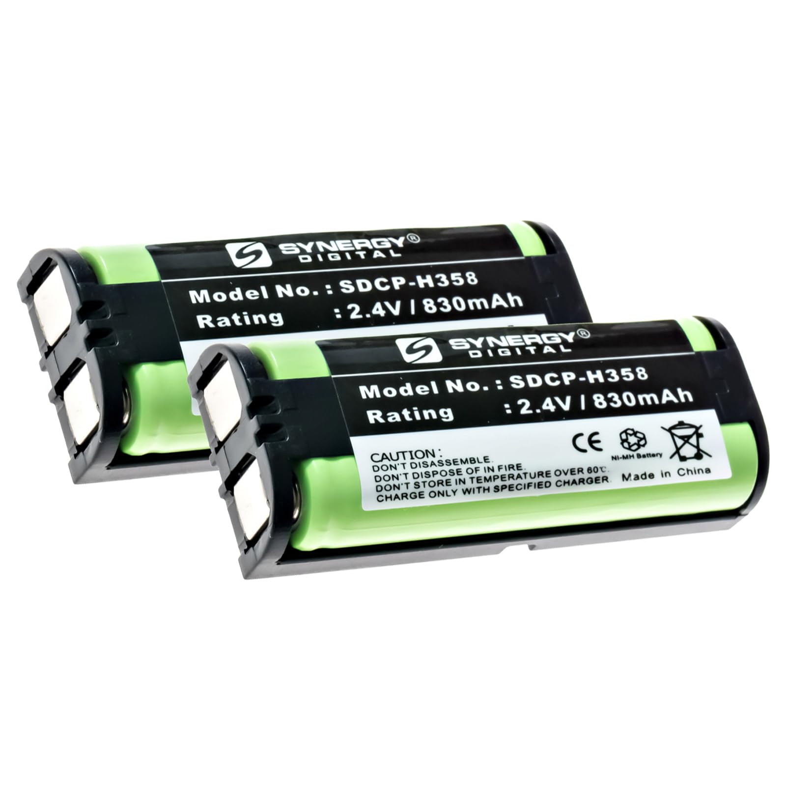 Panasonic Cordless Phone Battery Replacement Synergy Digital Cordless Phone Batteries, Compatible With Panasonic KX-TG2631 Cordless Phone, (Ni-MH, 2.4V, 830 MAh), Combo-Pack Includes: 3 X SDCP-H358 Batteries Ha103 Battery