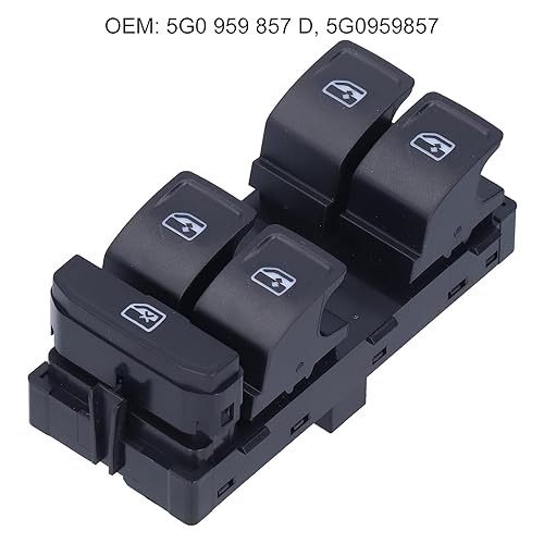 Miniatura 4 de Aramox Interruptor de elevalunas eléctrico, interruptor de control maestro de elevalunas eléctrico, 5G0 959 857 D 5G0959857 apto para Atlas Cross