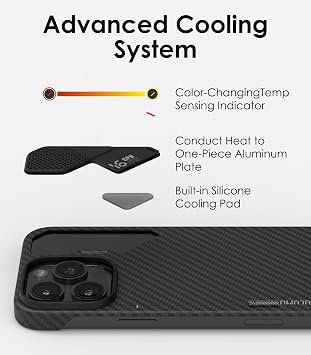 Aulumu A16 Aramid Fiber iPhone 16 Pro Case | 1500D Ultra Slim Woven | Real Cooling | Compatible with MagSafe