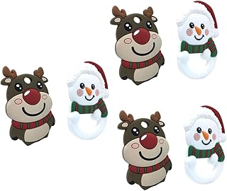 Toyvian 6 Peças Mordedor De Natal Brinquedos Para Bebês Brinquedos De Mastigar Brinquedos De Silicone Mordedor Molar Brinquedos Para Bebês Brinquedos De Mastigar Para Bebês Brinquedos
