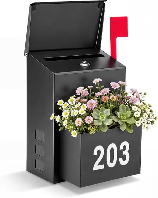 Hicarer Locking Wall Mount Mailbox With Planter