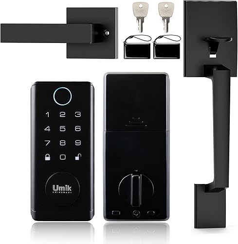 Cerradura de puerta inteligente de huellas dactilares con mango resistente, cerradura de puerta de entrada sin llave, cerraduras electrónicas de