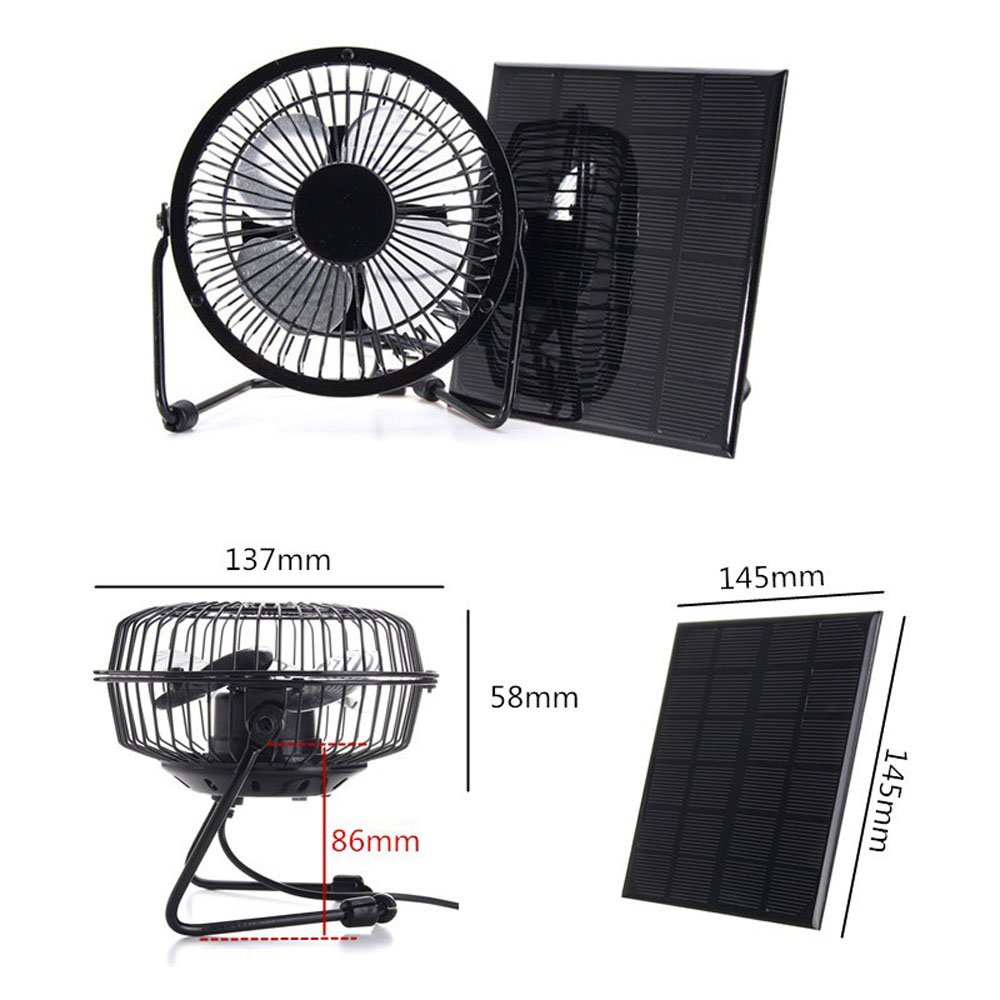 NUZAMAS Ventilator mit Solarmodulen 3 W 6 V für Wohnmobil Caravan House