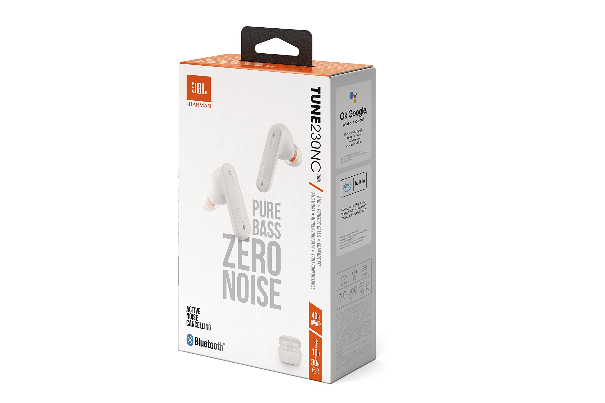 JBL Tune 230 NC TWS Cuffie In-Ear True Wireless Bluetooth, Auricolari senza Fili IPX4 con Microfono Integrato per Musica, Sport e Chiamate, Fino a 40h di Autonomia, Custodia di Ricarica, Bianco