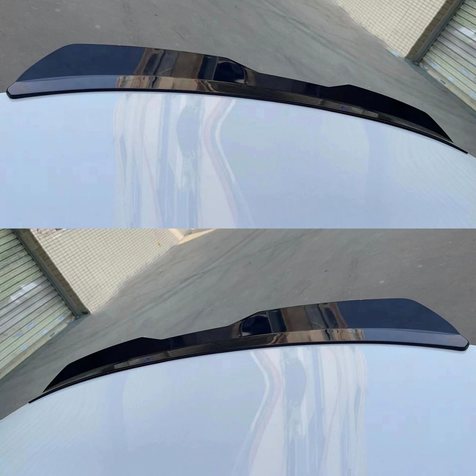 Auto ABS Spoiler Posteriori per Ford Fiesta VII (Mk7) 3 Door 2008 2009 2010 2011 2012, sul Tetto Bagagliaio Alettone Ala Labbro Modifica Accessori,Gloss Black