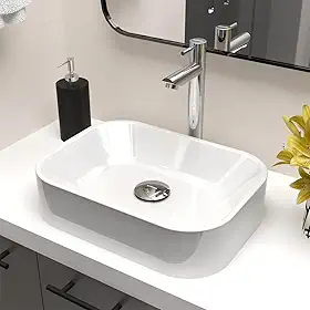 Cuba Pia De Apoio Sobrepor Retangular 36x27 Para Banheiro Lavabo Beltempo BT-2010 (Branca)