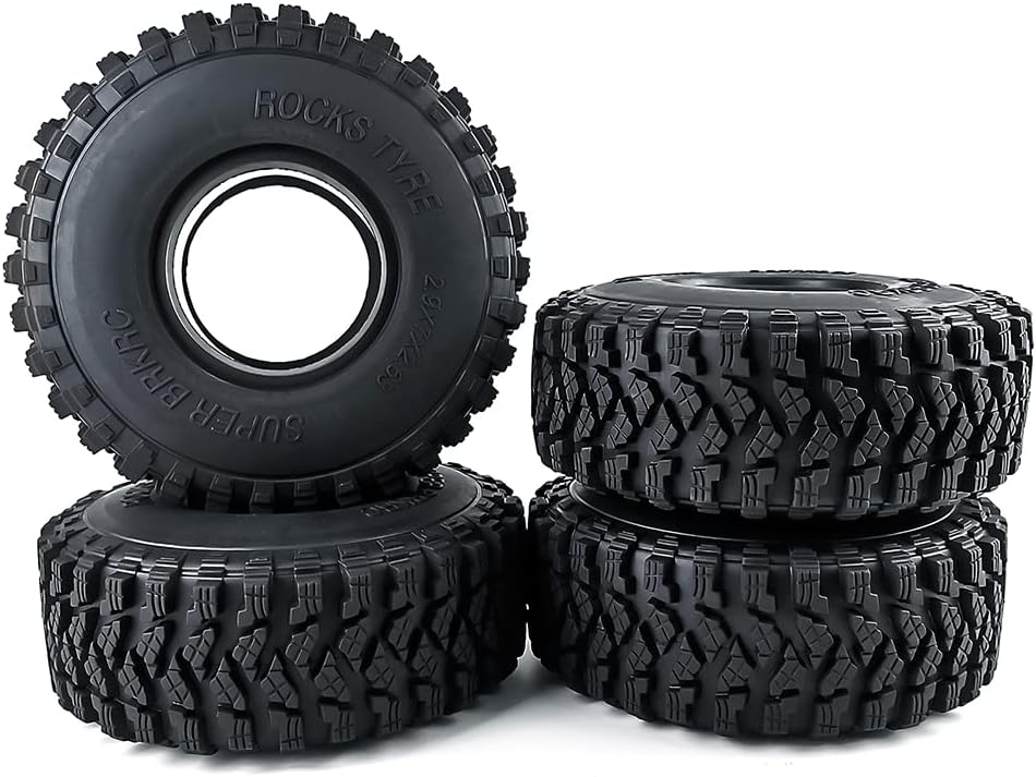 RCLIONS 4PCS 2.9inch Tires RC Wheels Tyre with Foam Insert for Axail SCX6 1/6th RC Crawler Car