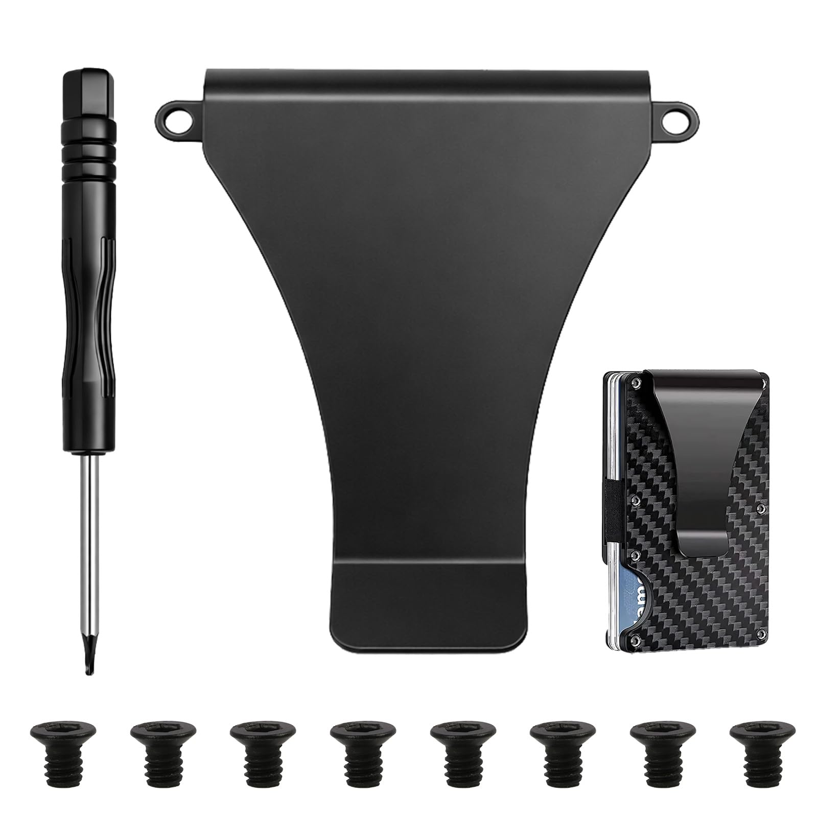 Wallet Money Clip Accessories Kit Compatible with The Ridge RFID Minimalist Metal Wallets, Black 1 Pc, No-image-44