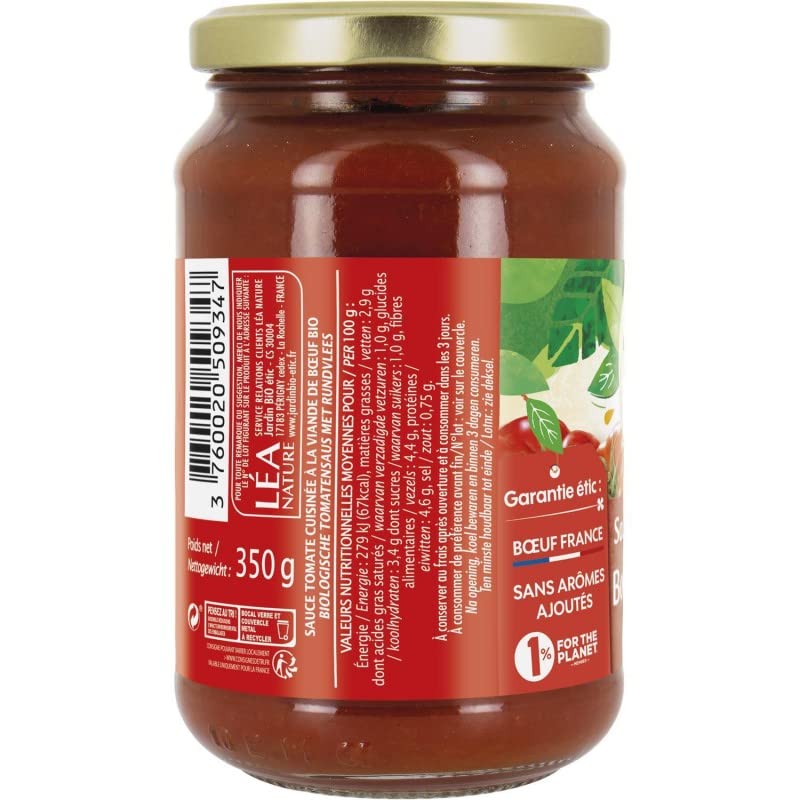 JARDIN BIO ETIC - Jardin Bio Étic Sauce Bolognaise Au Boeuf Bio 350G - Lot De 4 - Vendu Par Lot