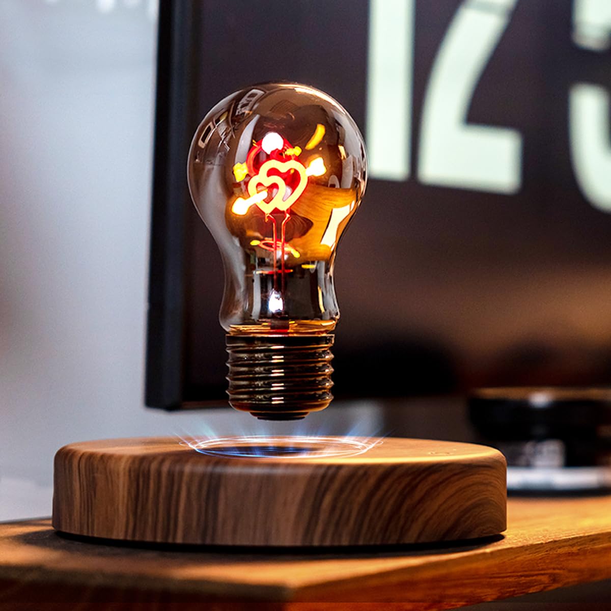 MOOCCIMagnetic Levitating Bulb Lamp Floating LED Desk Lamp for Unique Gifts, Room Night Light, Home Office Decor Tech Toys