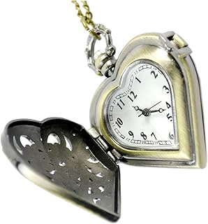 Relógio De Bolso De Coração Colar Com Imagem De Coração Colar De Relógio De Bolso Masculino Colar De Relógio De Bolso Mecânico Colar De Coração Relógio De Bolso Criativo Relógio