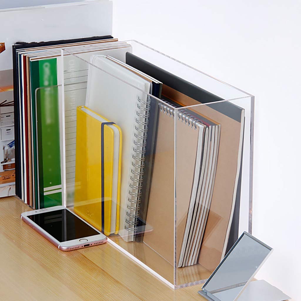Caja de Almacenamiento de Escritorio Estante de Almacenamiento Transparente Caja de Almacenamiento de acrílico de Archivos A4 de Oficina multifunción