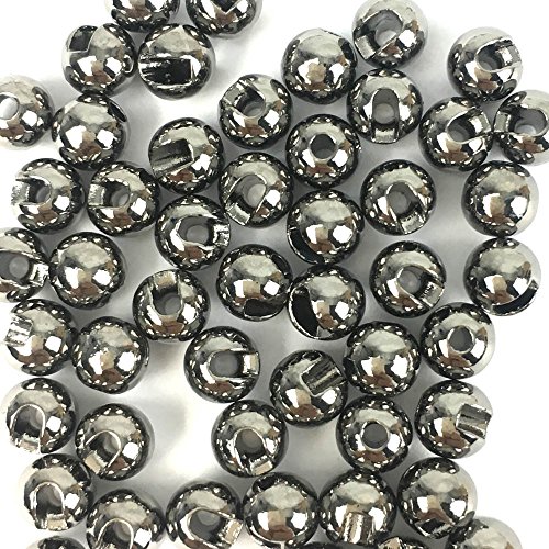 Think Fast Think Deep Aventik 50Pc Tungsten Beads Slotted Fly Tying Materials 10 Colors / 5 Sizes Jig Hooks Fly Fishing (Black Nickle, 1/18'' (3.50 Mm)) #TOP7