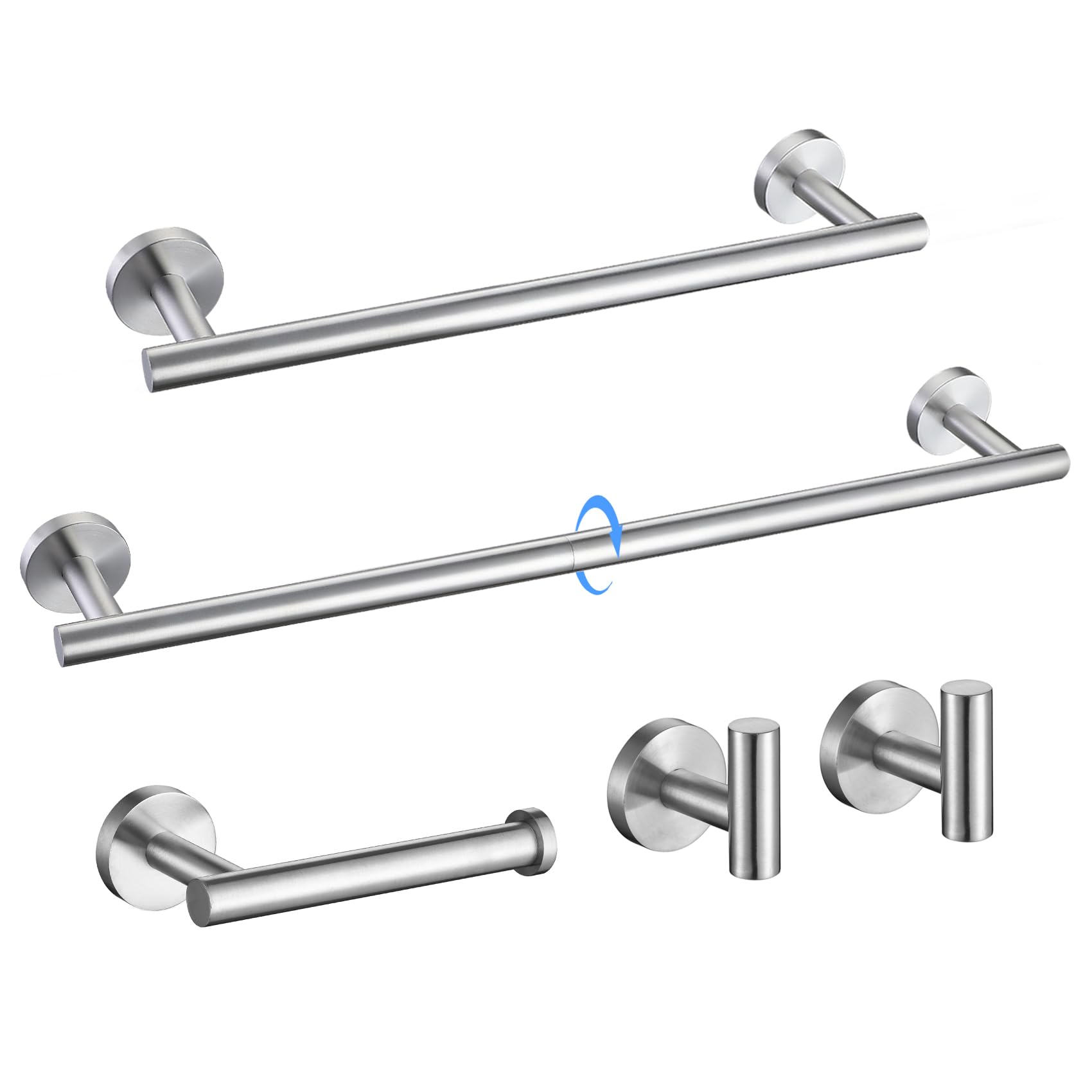 Amazon.com: Bathroom Hardware Accessories Set Brushed Nickel Towel Bar ...