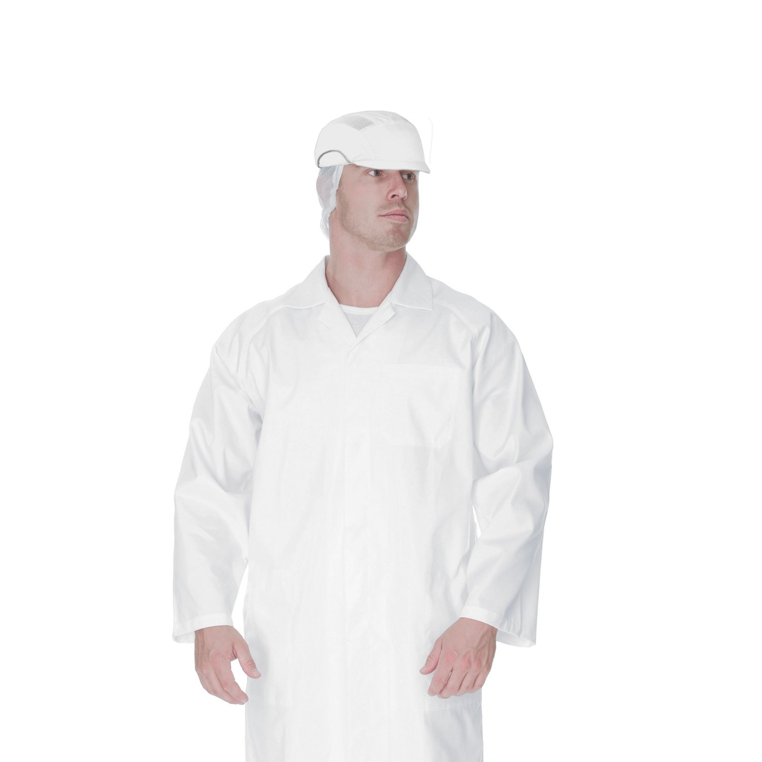 Gorra Alimentación Seguridad - Micro Visera 3 cm - Norma: EN 812 - Color: Blanco