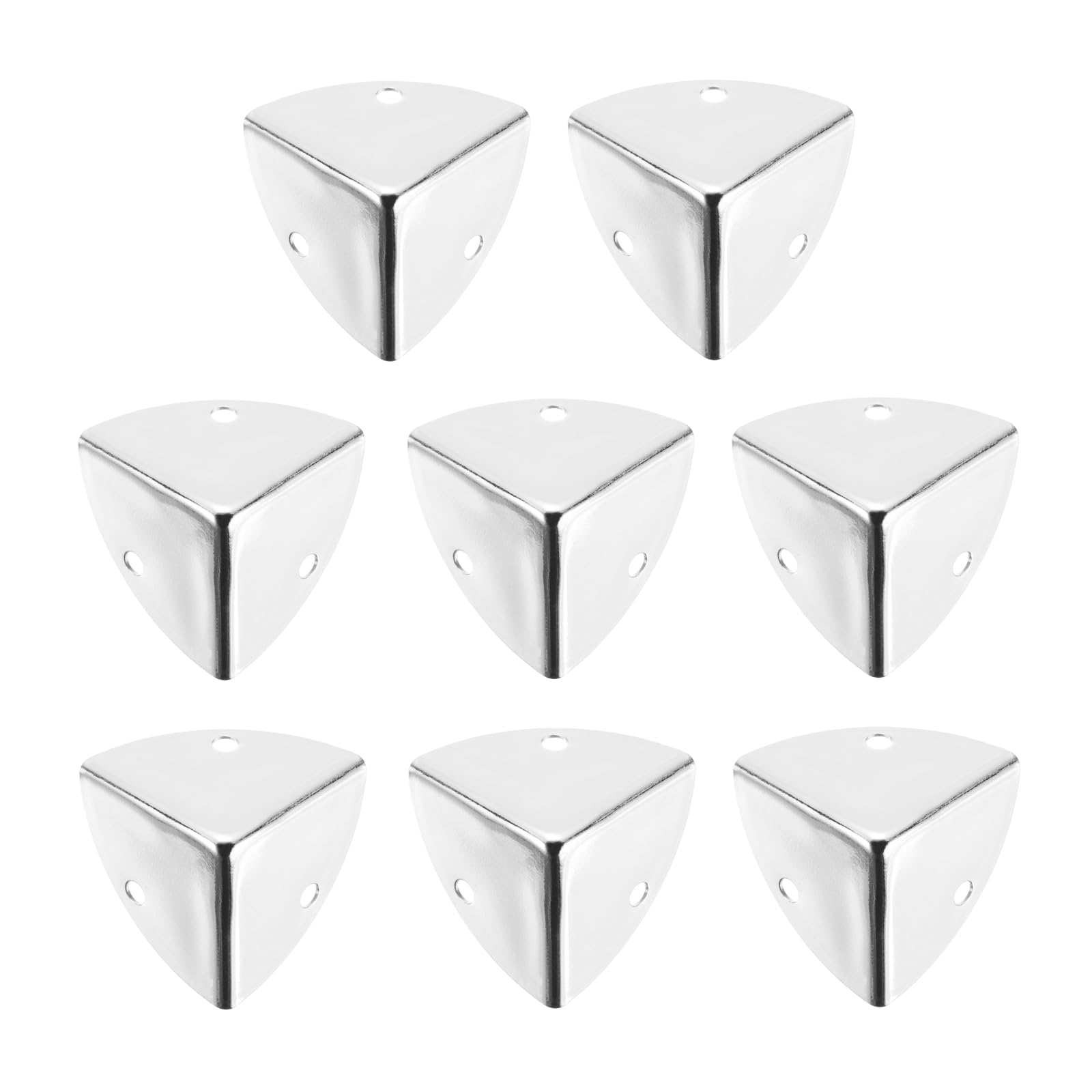 Muiltvoe 8PCS Metal Corner Protector 1.1 x 1.1 x 1.1 Inch Box Edge Guard Protector Zinc Alloy Cabinets Speaker Corners Protector for Furniture Decorative (Silver)