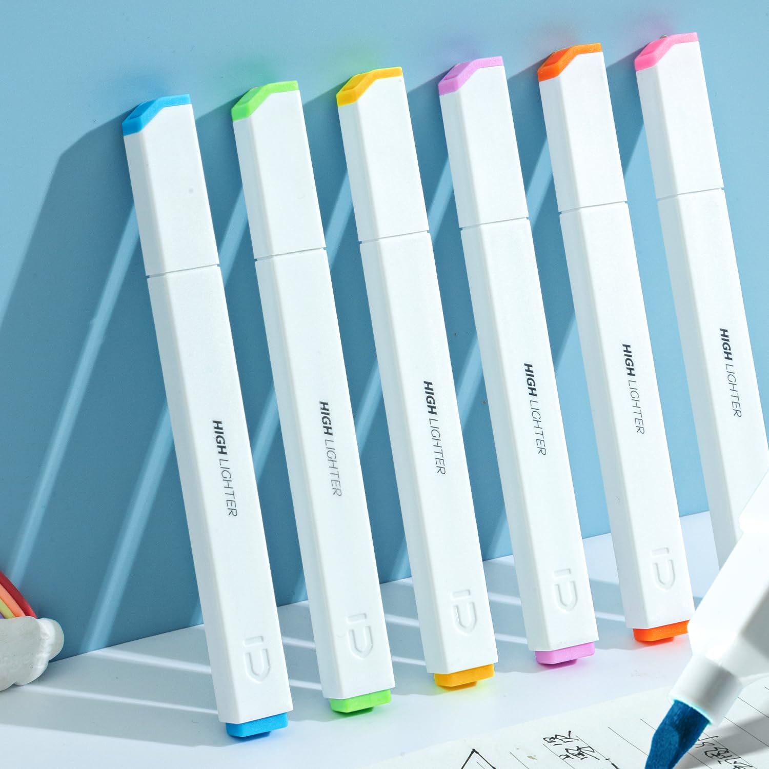 6 Pcs Pastel Highlighters, Assorted Colors, Quick-Dry No-Bleed Ink with Chisel Tip, Easy Grip Design for Journaling, Planners, and Office Documents