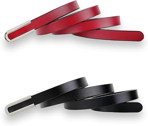 Cinturón de mujer de moda delgado delgado suave cuero genuino cinturones cintura cinturón cinturón plata cromo aleación hebilla