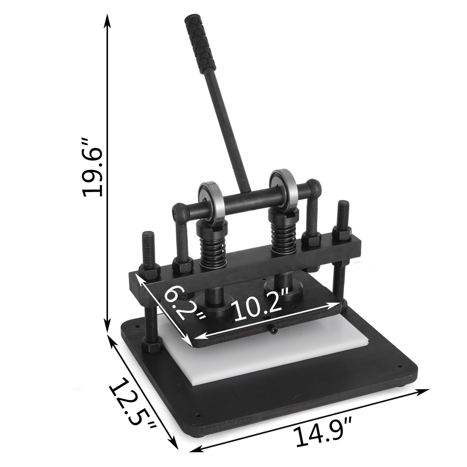 Lederschneiden aus kaltgezogenem Stahl mit 260 x 150 mm schwarzer Oberplatte, manuelle Stanze, Prägemaschine for PVC-Papier Stabilität Gewährleisten