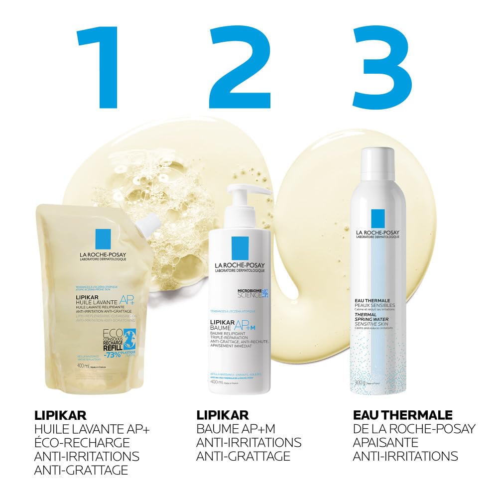 La Roche-Posay - Lipikar Huile Lavante AP+ - Recharge Huile de Douche Anti-irritation et Anti-grattage - Peaux sèches à Tendance Atopique et Eczéma - A Base de Beurre de karité et Niacinamide