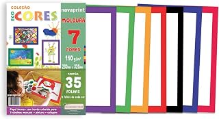 Bloco Para Educação Artística Moldura 7 Cores 35 Folhas, Novaprint