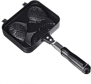 MEETOZ Taiyaki Japanese Fish-Shaped Pancake Double Pan, Waffle Cake Maker Pan Fish-Shaped Pancake Double Pan Mold for Home DIY Cooking Party Dessert