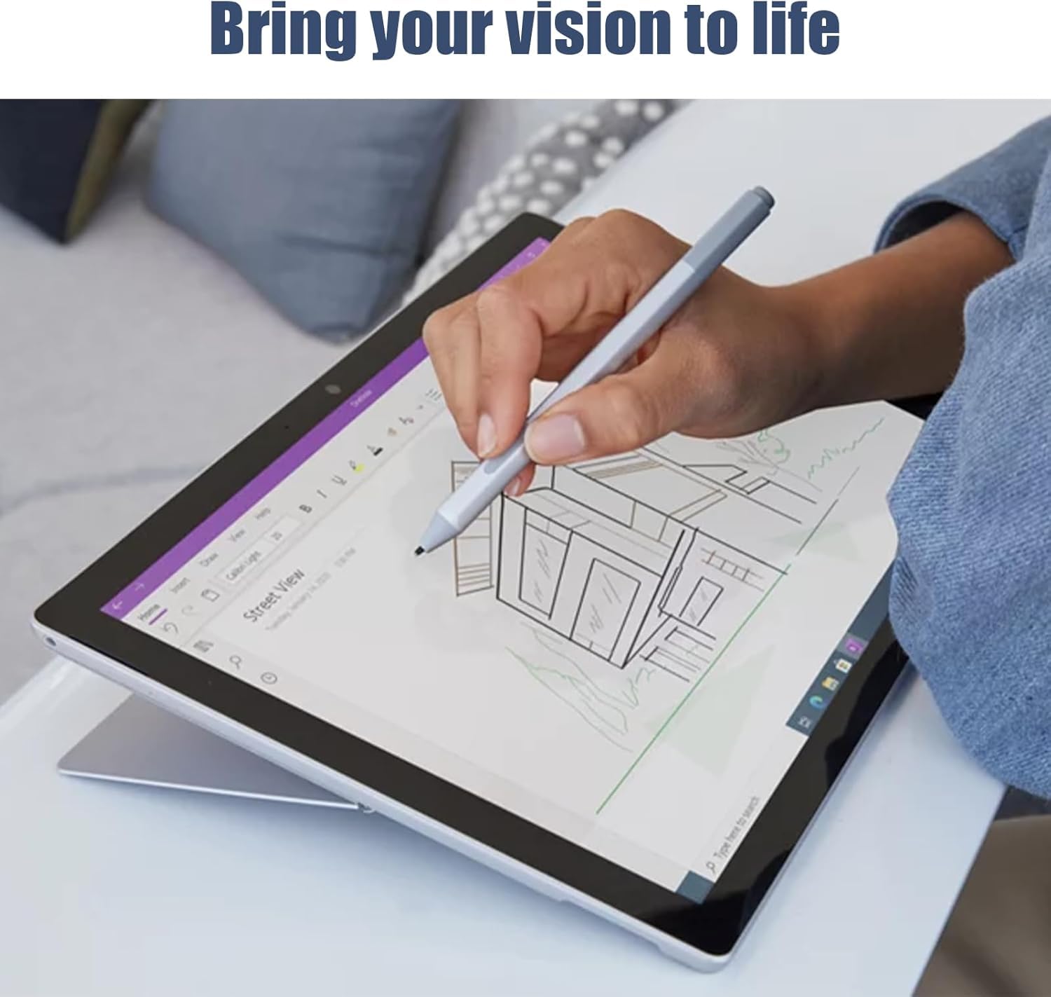 Lápiz Digital S Pen 1776 para Microsoft Surface (EYU-00001), Compatible con Surface Pro 9/8/X/7+/6/5/4/3/Surface 3, Surface Go 3/2/1, Surface Laptop/Studio/Book 4/3/2/1 (Plateado)